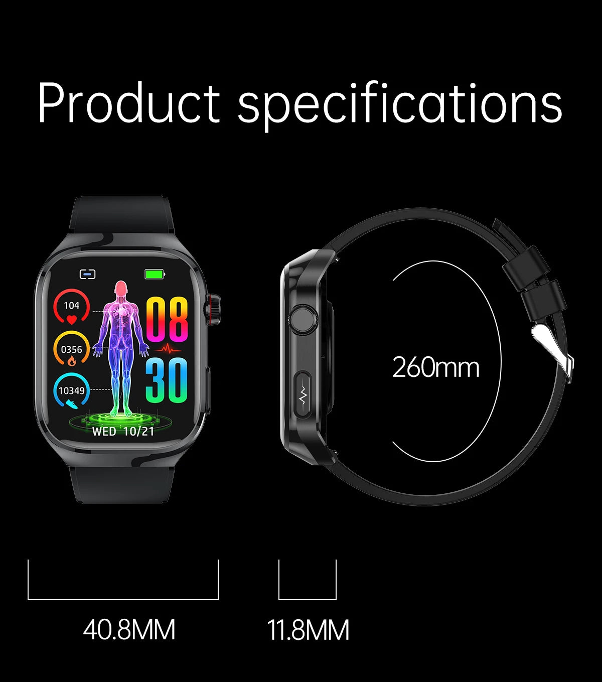 Novo relógio inteligente para Android e iOS, monitor de saúde, masculino e feminino, com precisão de ECG e PPG para ácido úrico e pressão arterial, análise de órgãos e corpo, 2025