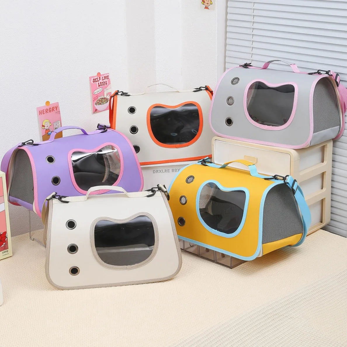 Bolsa para gato de estimação, bolsa portátil para cachorro, mochila respirável para transporte de cães pequenos, dobrável para gatos, bolsa de transporte para viagens em grandes espaços