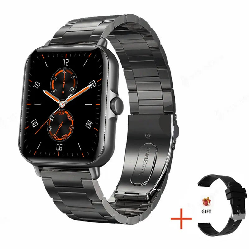 Relógio inteligente 2025 2.01'' Bluetooth com chamada, reprodução de música, relógio fitness esportivo à prova d'água para homens e mulheres, iPhone e Android