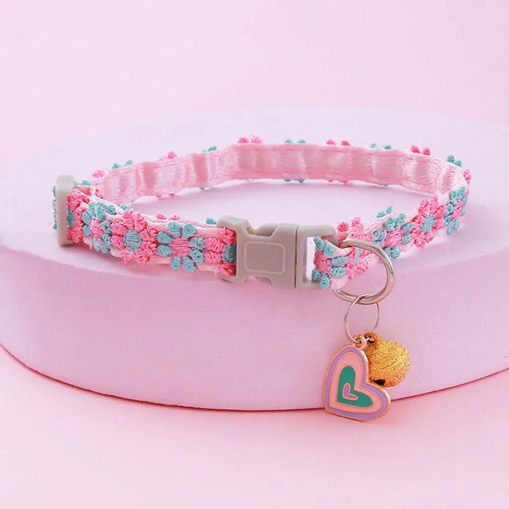 Pet Collar Adjustable Colorful Lace Flower Cat Collar Puppy Accessory Necklace Pet Collar Kitten Cute Dog Bell Cat Product