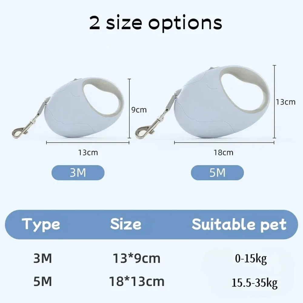 3M/5M Durable Dog Leash Retractable Roulette Collar for Small Big Dog Accessories Adjustable Durable Walking Dog Leash Rope