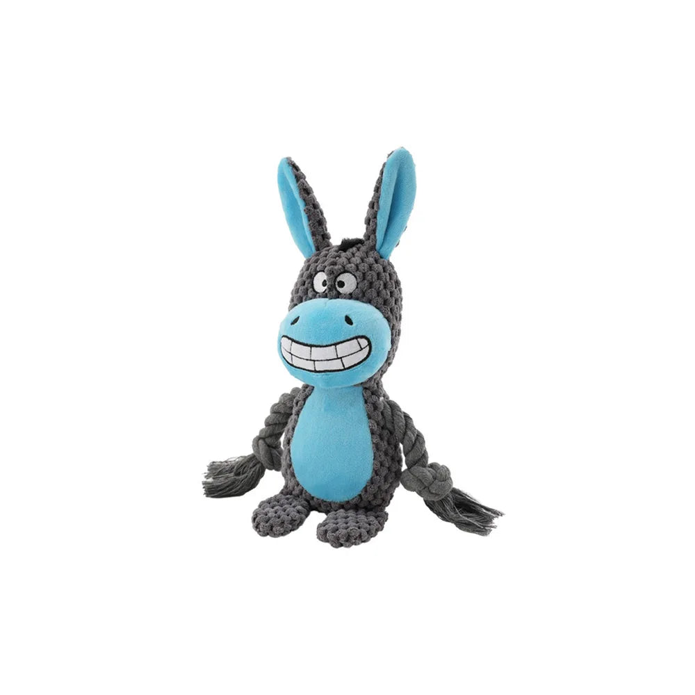 1 peça de brinquedo de pelúcia para cachorro, animal de desenho animado, fofo, filhote de cachorro, mastigável, brinquedo com nó, coelho de desenho animado, macaco