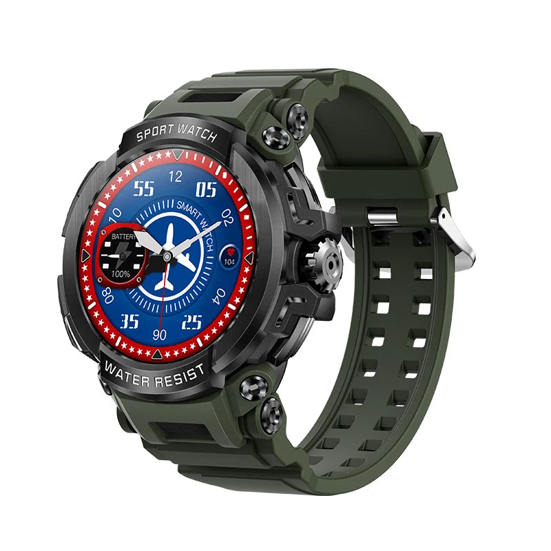 Novo Smartwatch Masculino 2025 com Tela HD de 1,5" e Chamadas Militares, IP68 à Prova D'água, 100 Modos Esportivos, com Bateria Grande de 600mAh