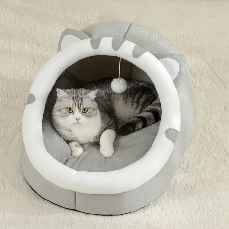 Cama super para gatos, casa quente para animais de estimação, caverna para gatinhos, almofada, casa para gatos, cesta para cães dormirem, tenda, tapete para cães pequenos, suprimentos, cama para gatos