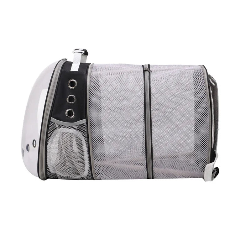 Mochila para animais de estimação, cápsula espacial transparente, mochila de ombro duplo para gatos, bolsa expansível para gatos, bolsa portátil para cães pequenos