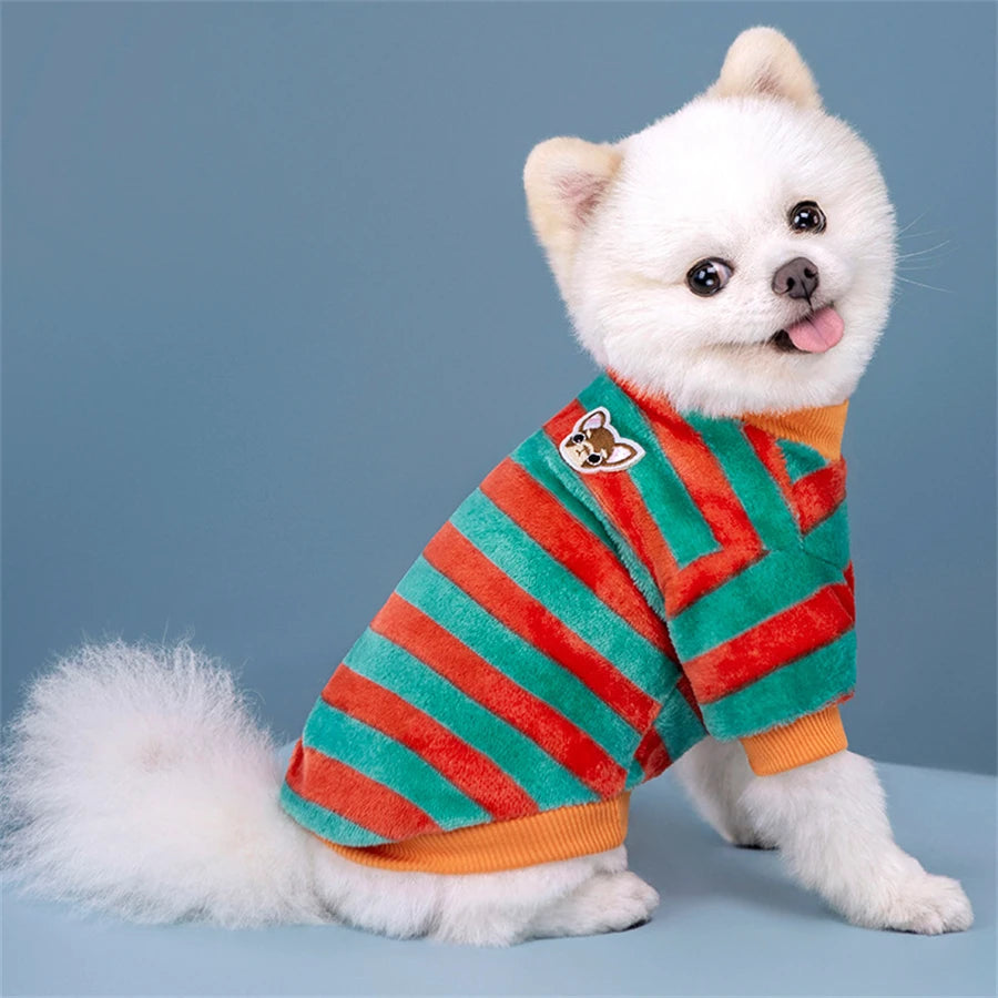 Casaco de inverno macio para cães, roupas quentes de lã para filhotes de cães pequenos, suéter, moletom, fantasias para animais de estimação, presente de Natal