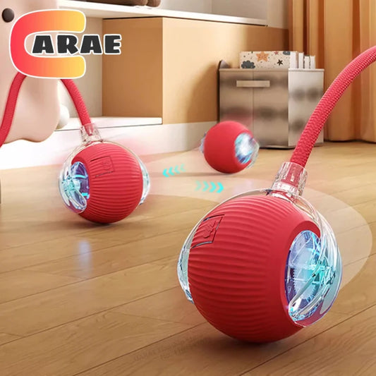 Bola de brinquedo interativa para gatos, bola rolante automática com cauda, ​​brinquedo interativo inteligente recarregável para animais de estimação, rato inteligente para gatos