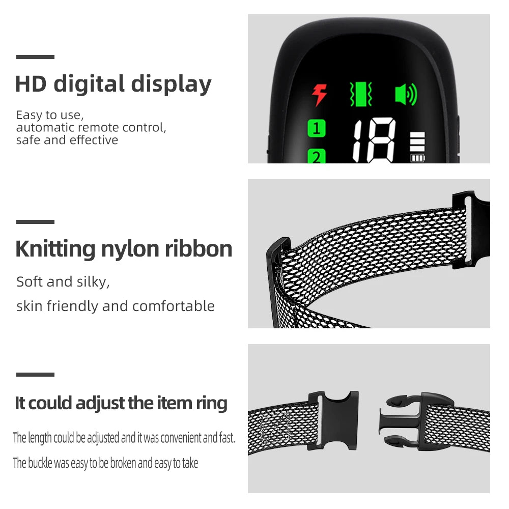 New 800m Electronic Dog Training Collar Remote Control Shock Collar Waterproof Anti Bark Dog Collar with Shock Vibration Sound