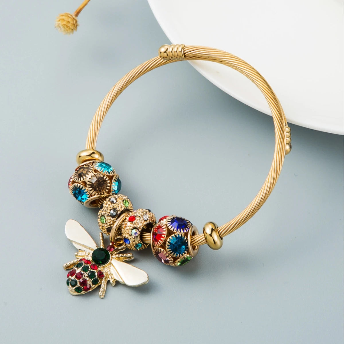 1 Pulseira feminina multi-elementos com contas de amor, pulseira de família, acessórios para festa de uso diário