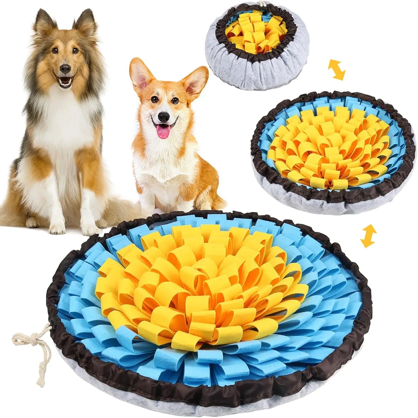 Tapete de farejar para cães, jogo interativo de alimentação para aliviar o tédio, estimula habilidades naturais de busca por comida para gatos e cães, tigela para viagem