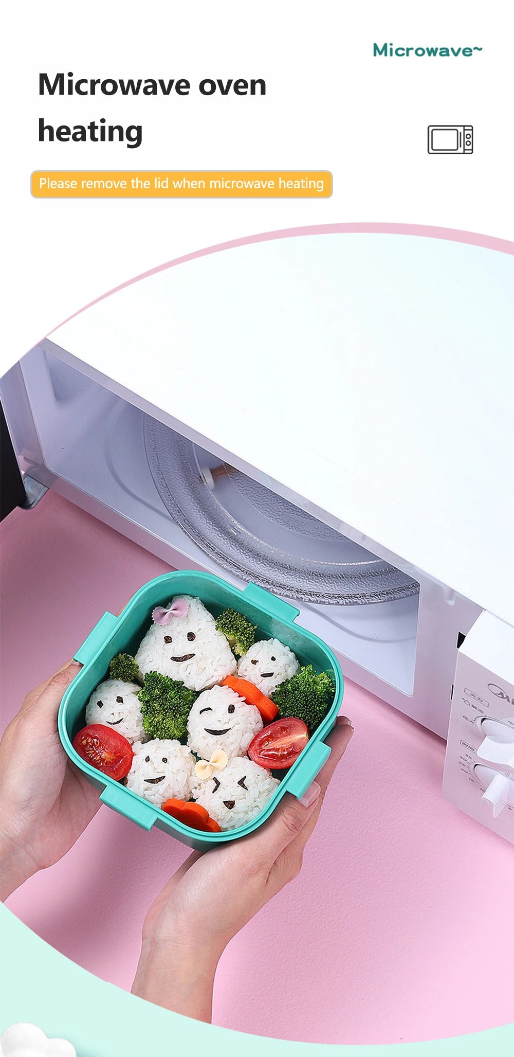 Lancheira de unicórnio com 3 grades para crianças, estudantes, sanduíche, frutas, recipiente para armazenamento de alimentos, caixa de bento de desenho animado para acampamento escolar