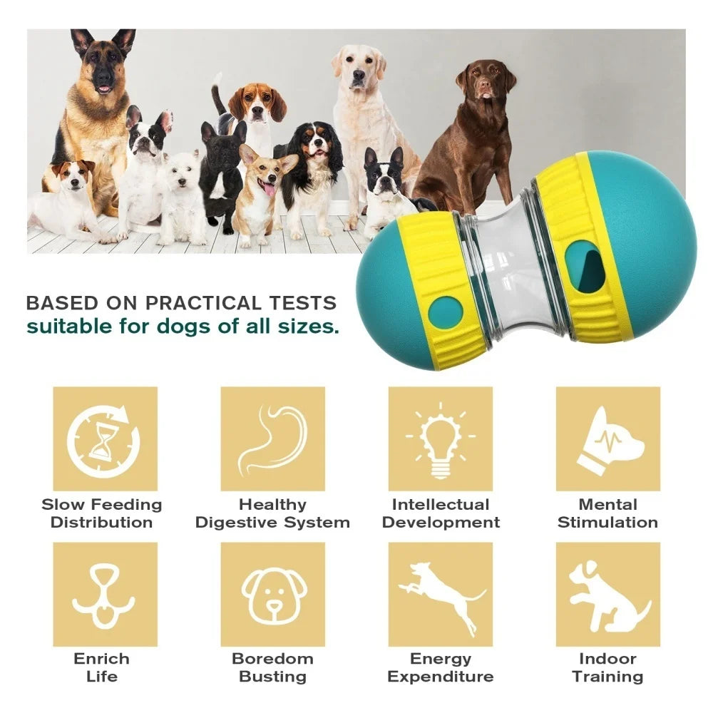 Brinquedo dispensador de petiscos para cães de pequeno, médio e grande porte, brinquedo interativo com vazamento de comida, alimentador lento ajustável, treinamento para beagle e gato