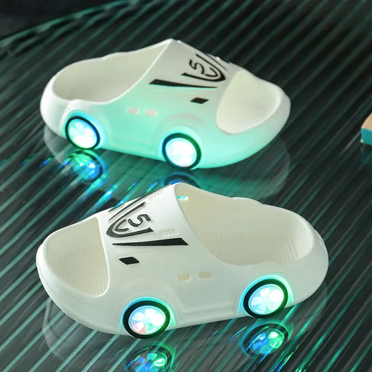 Sapatos SummerChild com Luzes LED, Pantufas para Bebê, Sandálias Antiderrapantes para Interior, Menino e Menina, Pantufas Luminosas para Crianças, Casa, Pais e Filhos
