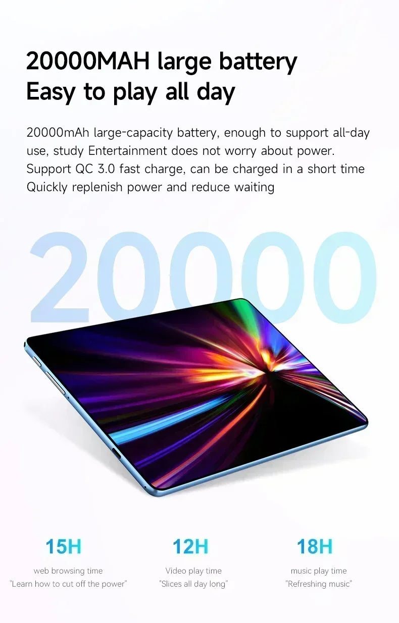 Tablet Pad 15 Pro Original 2025 Android 14 Snapdragon 888 11 polegadas HD 16 GB + 1 TB 20000 mAh 5G Dual SIM Bluetooth WiFi GPS