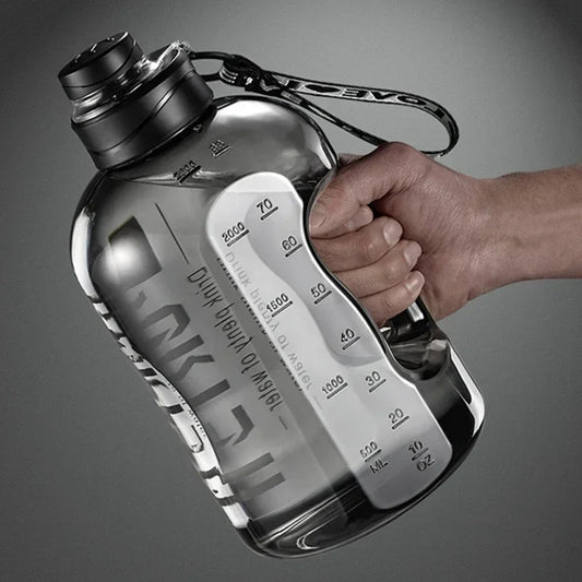 Garrafa de água esportiva de 1,7/2,7L, para academia, ciclismo, copo, garrafa de água portátil de grande capacidade para fitness, acampamento, homens, chaleira de água