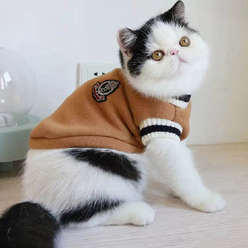 Winter Cat Dog Sweater Pullover Pet Clothes Small Dog Vest Puppy Jacket Kitty Costume Cats Outfit Warm And Cozy Pet Clothing