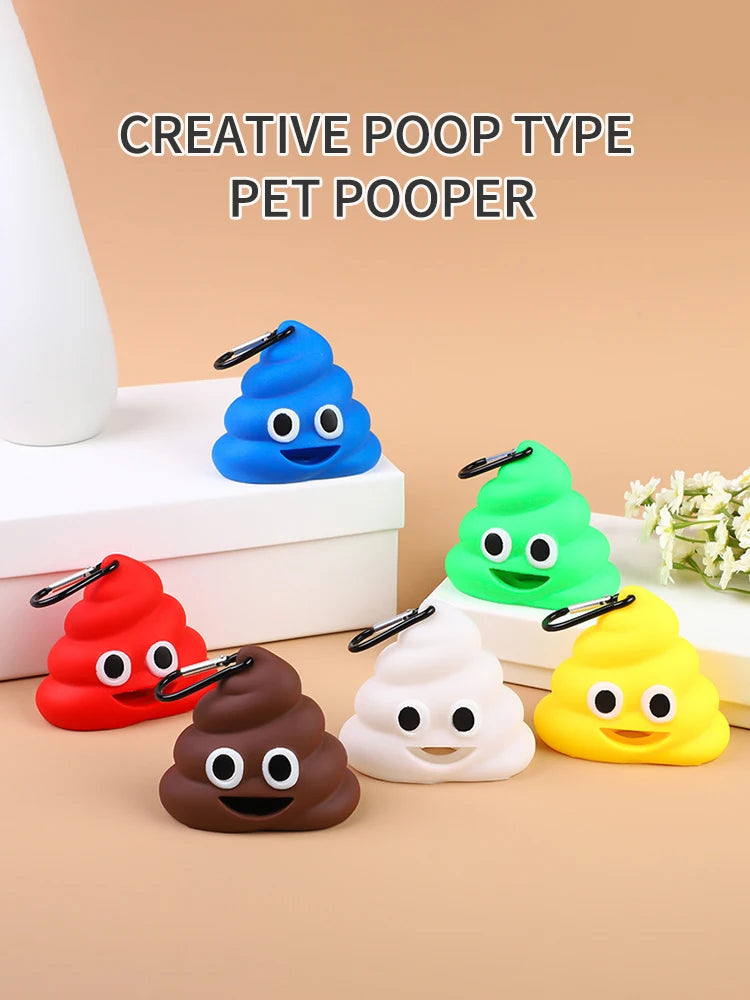 1 peça de suprimentos criativos para animais de estimação, coletor de cocô de cachorro, desenho animado, concha de lixo portátil compacta para cães e gatos