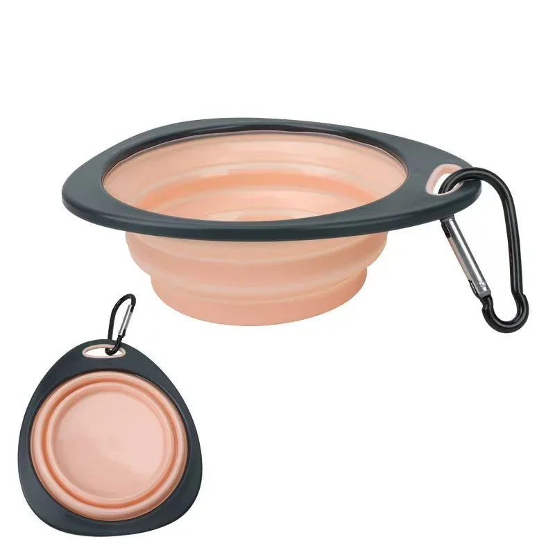 Tigelas para animais de estimação, utensílios para comida de animais de estimação, tigelas dobráveis ​​portáteis para áreas externas, silicone fácil de limpar
