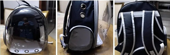 Bolsa de viagem transparente para gatos, mochila portátil para gatos, filhotes, bolsa respirável para levar suprimentos para animais de estimação
