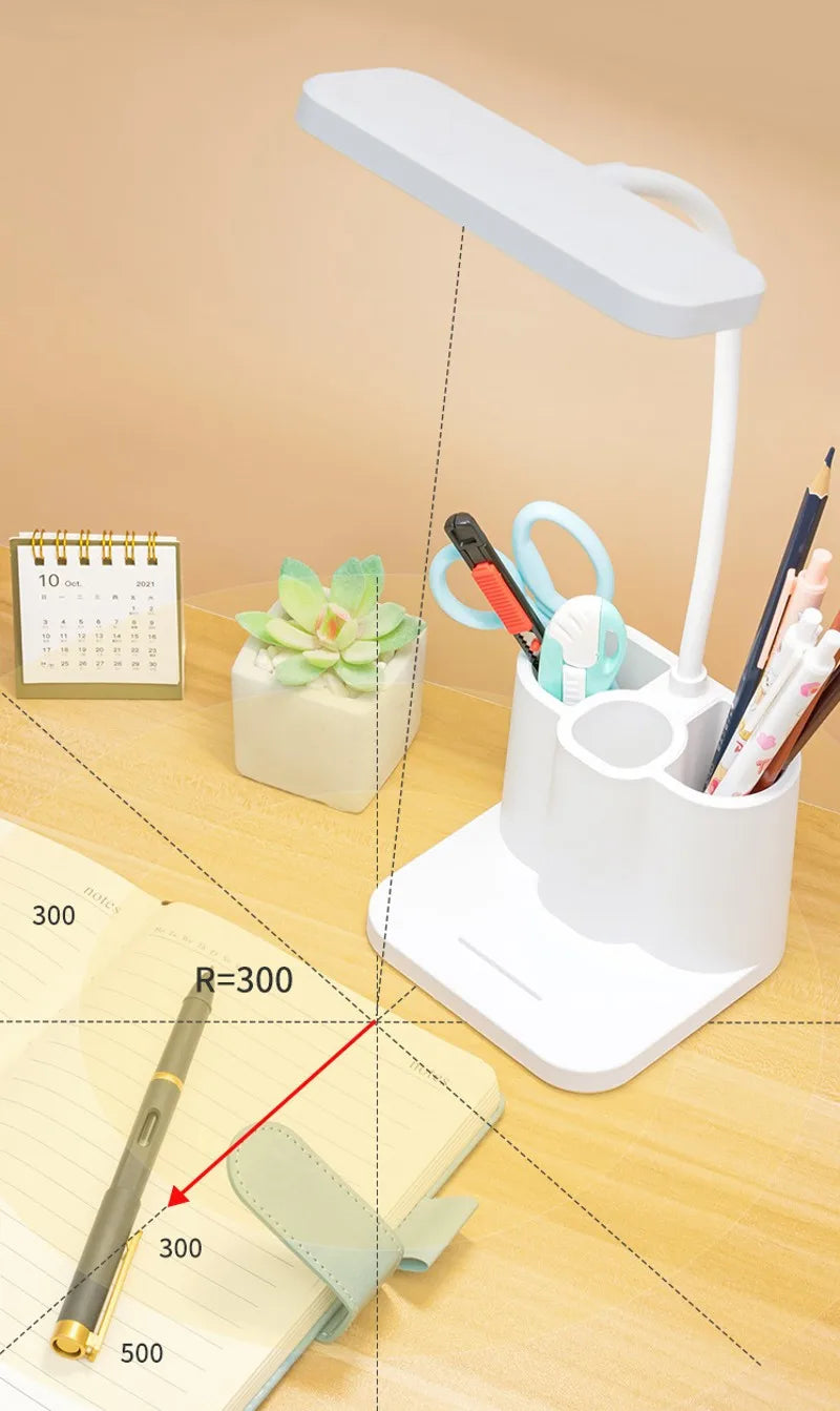 Lâmpada de mesa LED para leitura noturna, proteção para os olhos, para dormitório de estudo, luz noturna para estudantes universitários