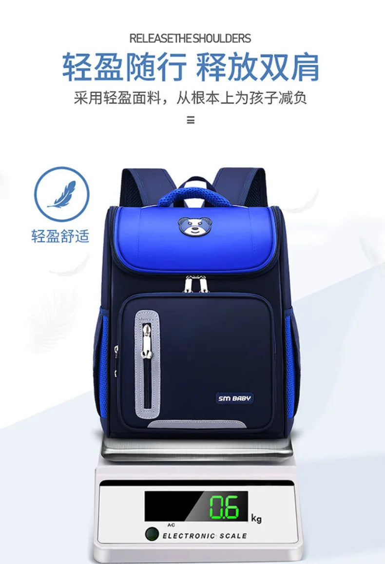 Mochilas escolares simples para estudantes, primárias, meninos, 1ª à 6ª série, proteção para coluna, redução de peso, mochila escolar para meninas, mochila unissex