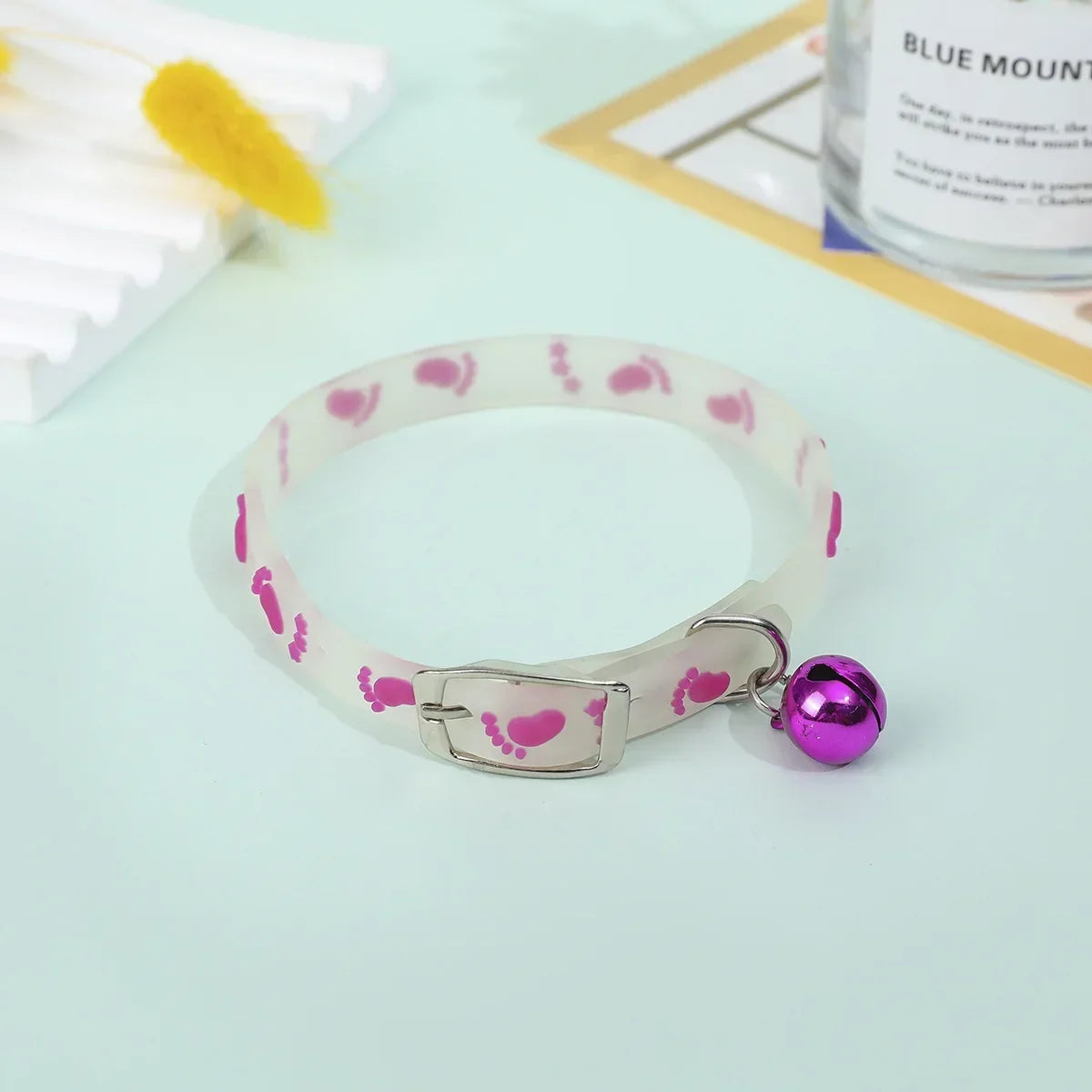 Colar luminoso para gatos, coleira pequena para cães, anti-perda, colar de silicone fluorescente, anel de pescoço, acessórios para animais de estimação