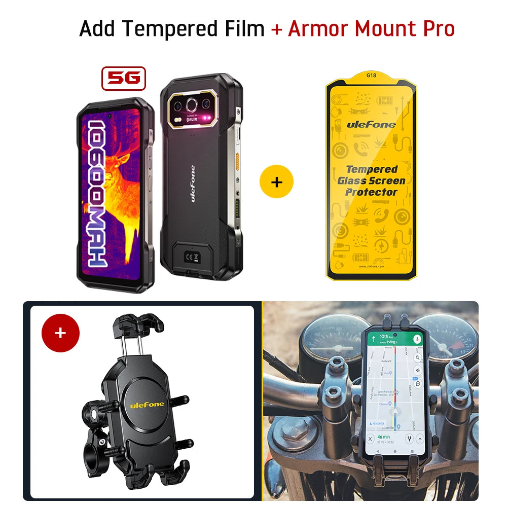 Ulefone Armor 27T Pro 5G, telefone robusto, 10600mAh, Android 14, smartphone com câmera noturna de 50MP+64MP, 6,78" 120Hz, 24GB+256GB NFC