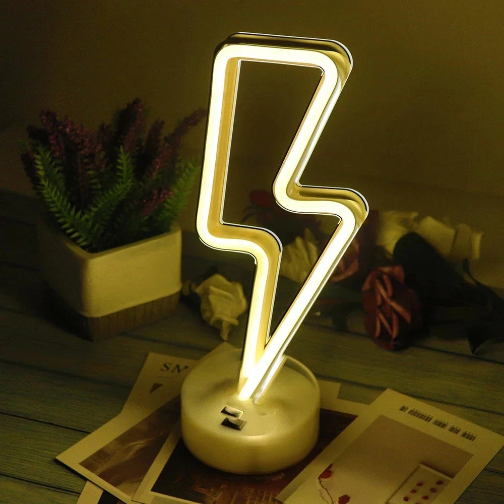 Luz de neon LED USB para letreiro, lâmpada noturna de flamingo para festas de Natal, decoração de casamento, presente para casa, luz de neon em forma de coração