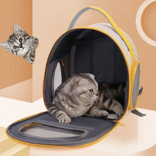 Bolsa para gatos respirável e resistente ao desgaste, ajustável com alça, bolsa portátil para animais de estimação, dobrável, com placa de suporte removível, bolsa de transporte para animais de estimação