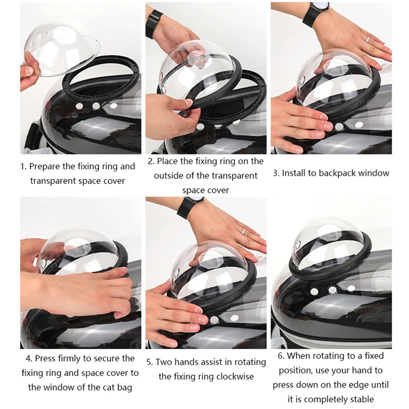 Bolsa de transporte para gatos e animais de estimação, mochilas para animais de estimação, respirável, portátil, transparente, bolsa de transporte para filhotes e cães, cápsula espacial