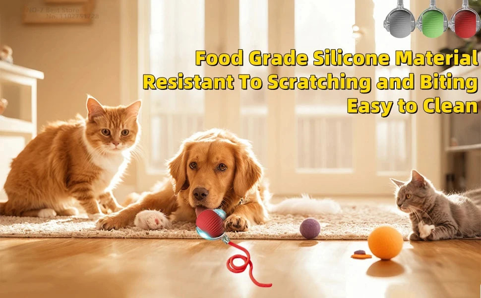 Bola interativa automática recarregável para gatos 2025, com sensor de movimento inteligente sem fio e cauda falsa, brinquedo para gatos domésticos, acessórios para animais de estimação