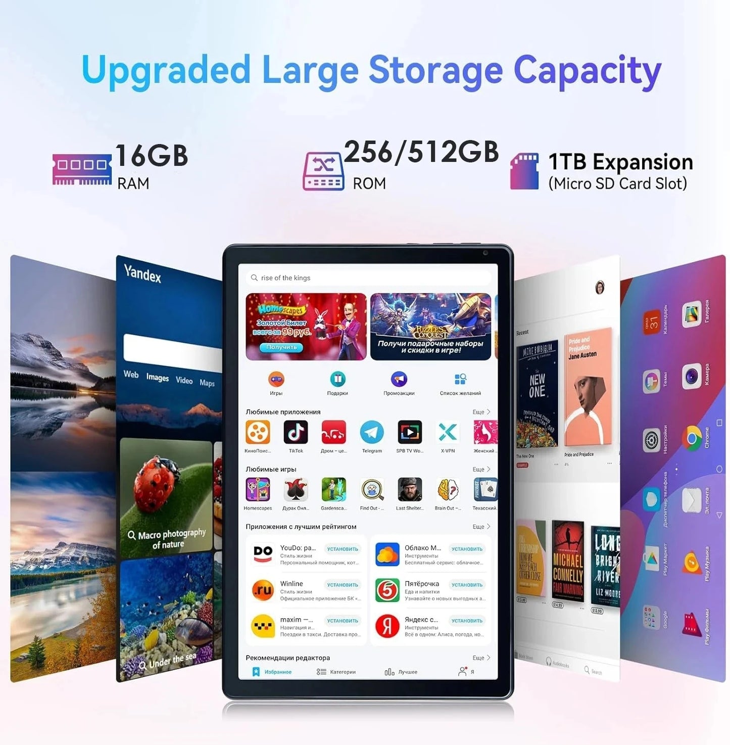 Tablet Android 14 de 14 polegadas com firmware global, tela FHD 2K, 16 GB e 512 GB, novo firmware global de 2025, compatível com Android 14, 5G e Wi-Fi, com suporte para GPS e laptop