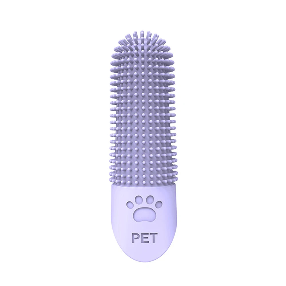 Escovas de dentes de silicone para limpeza de dentes de animais de estimação para cães e gatos, limpeza e remoção de tártaro e pedras.