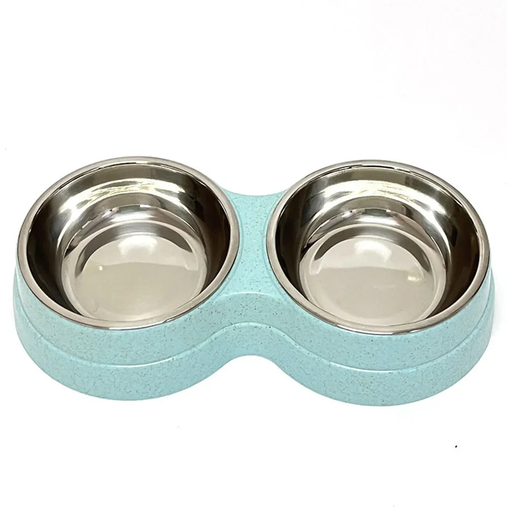 Tigela dupla para cães e gatos - Tigela 2 em 1 para comida e água para gatos médios, filhotes e suprimentos para alimentação de animais de estimação