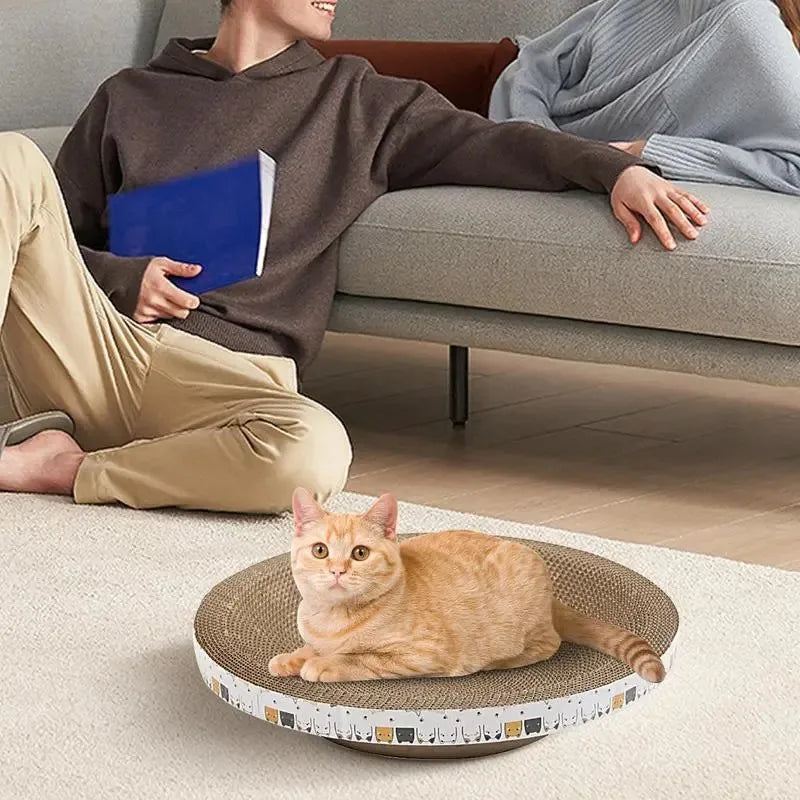 Arranhador de papelão para gatos, durável, em formato de tigela, de alta densidade, para gatos de interior, móveis para gatos de interior, poste para arranhar