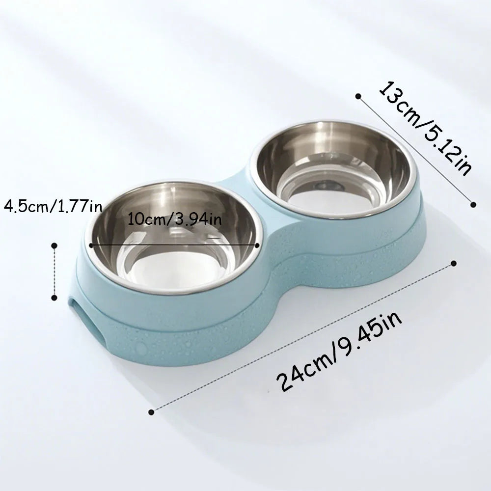 Tigela dupla para cães e gatos - Tigela 2 em 1 para comida e água para gatos médios, filhotes e suprimentos para alimentação de animais de estimação