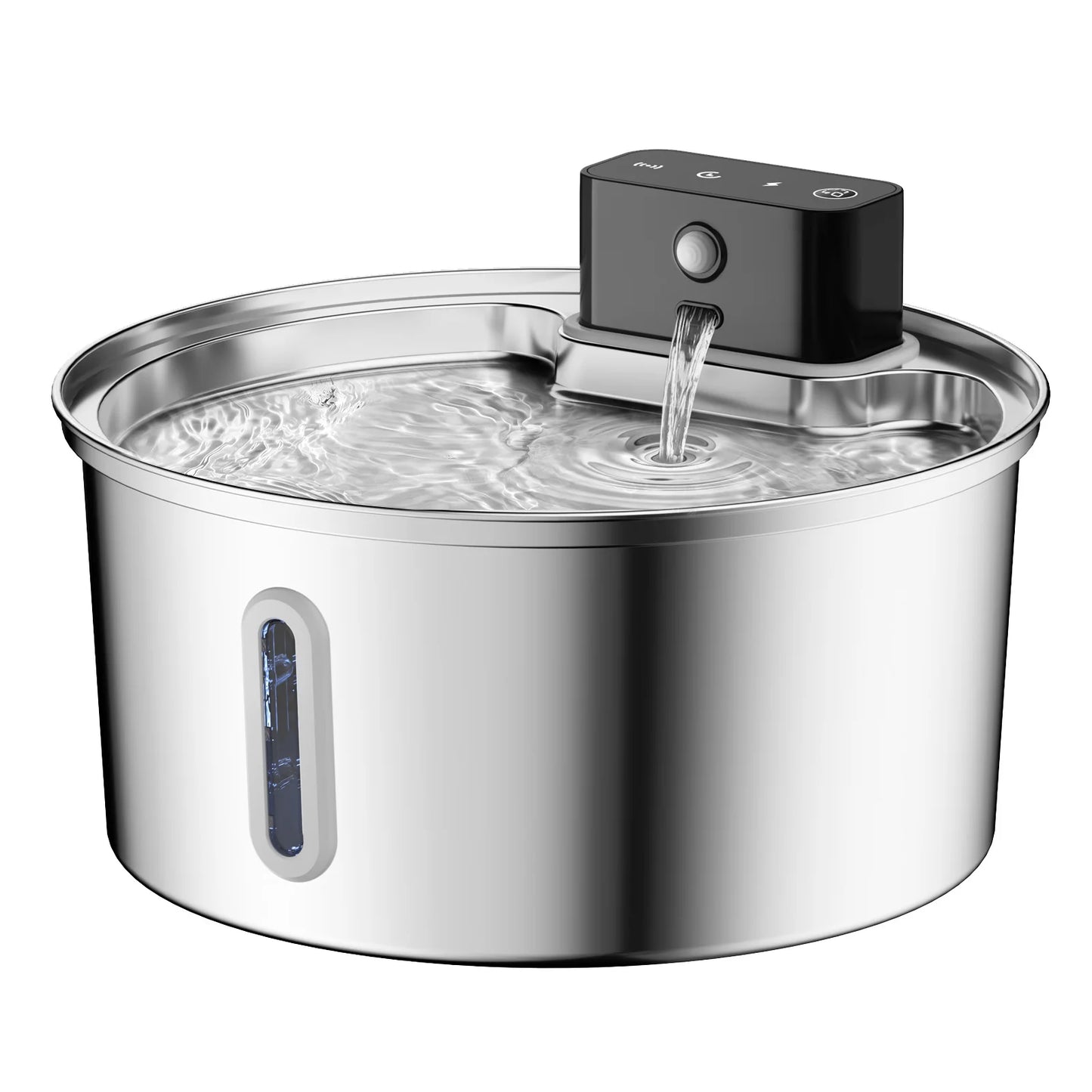 Fonte de água para cães e gatos de aço inoxidável 3.2L com filtro de ciclo de indução automático recarregável e tigela para animais de estimação