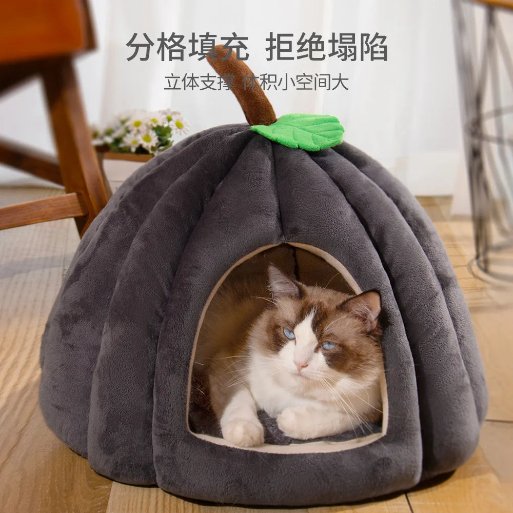 Ninho para gatos, casinha fechada para gatos, ninho para animais de estimação, quente e espesso, ninho para cães com sono profundo, suprimentos para animais de estimação, cama fechada para gatos, tendas para gatos