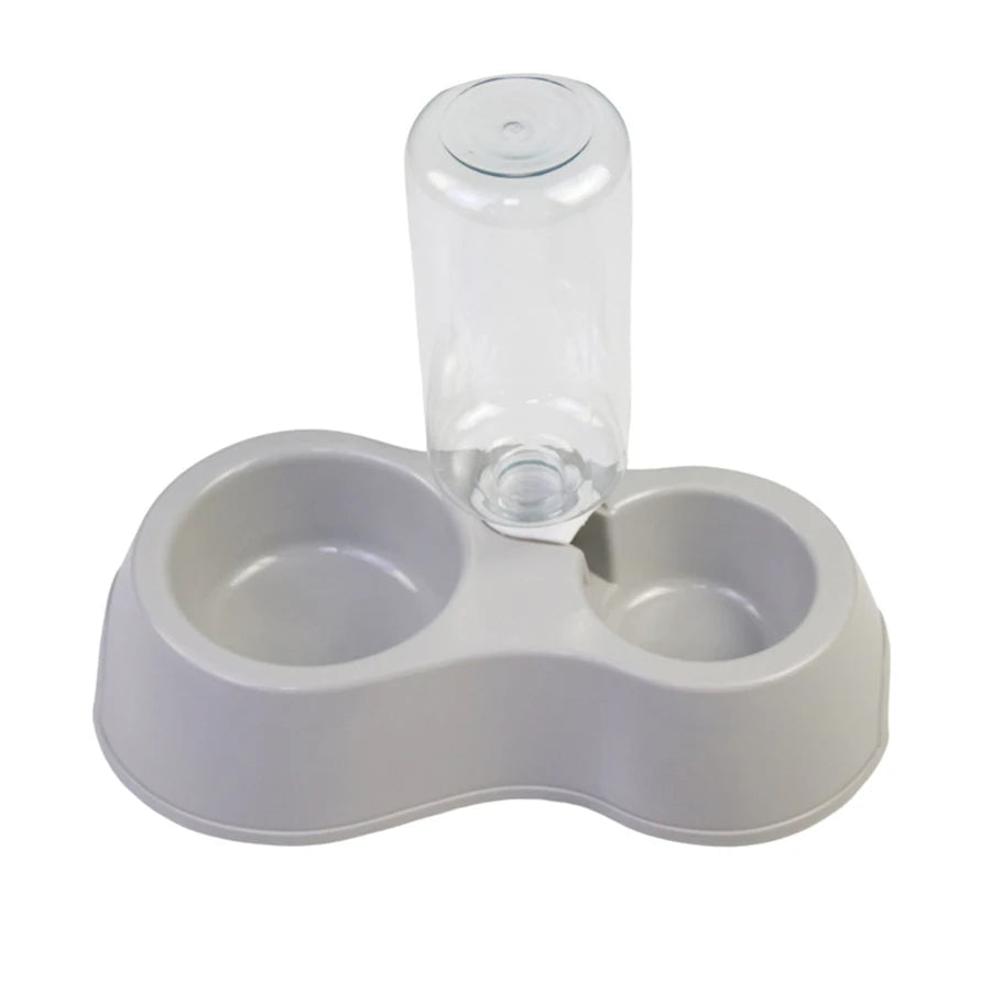 Tigela para gatos, tigela dupla para animais de estimação, tudo em um, para comer e beber água, antiderrapante, com refil automático de água