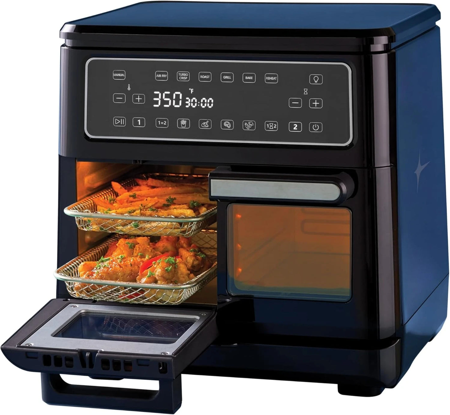 Forno Air Fryer de 11 litros, fritadeira de ar dupla com 2 zonas de cozimento, dupla com 6 funções de cozimento, grande