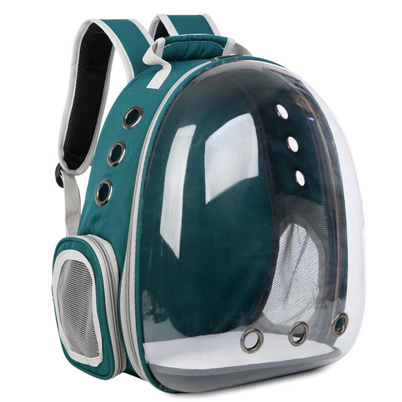 Mochila para transporte de animais de estimação, cápsula transparente, mochila para animais de estimação, filhotes, gatinhos, pássaros, transportadora respirável para viagem