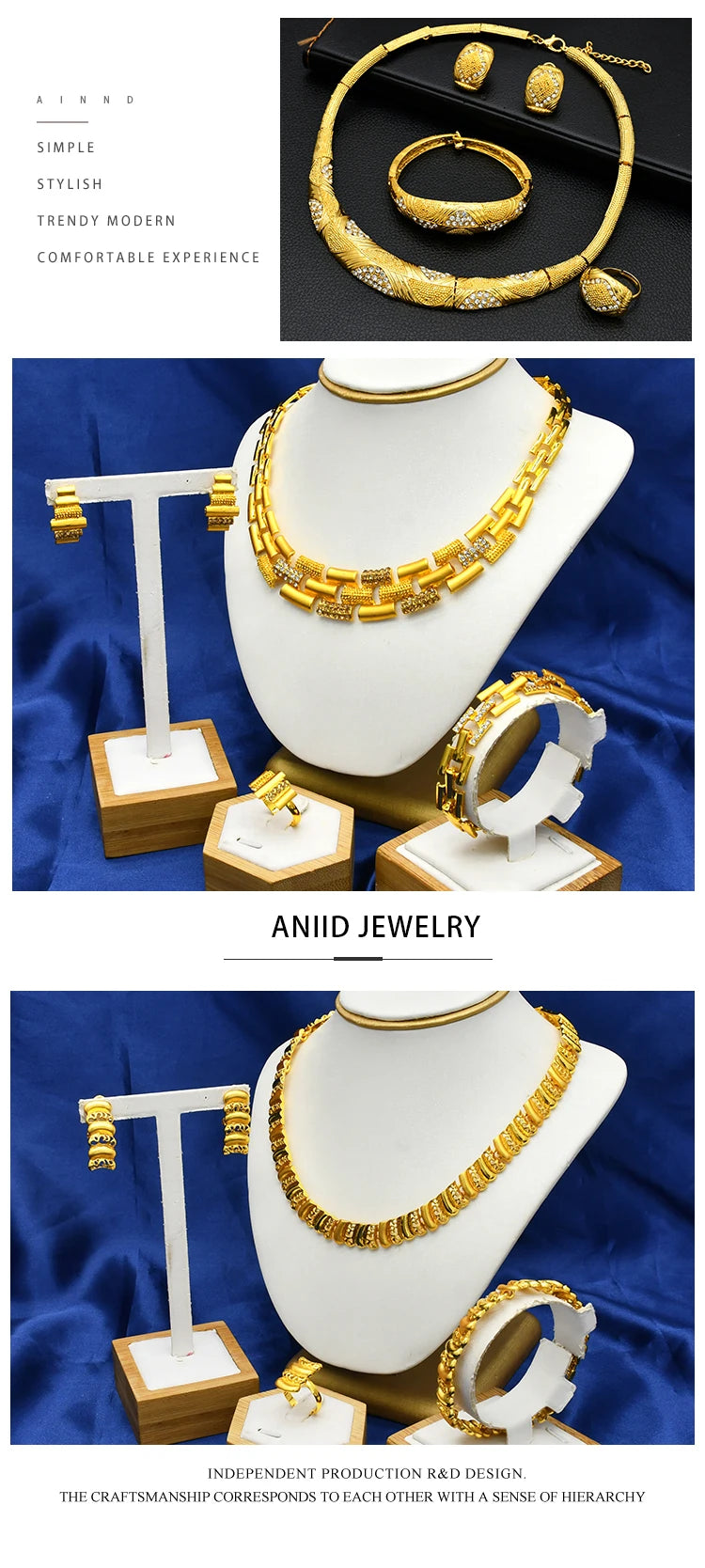 XUHUANG Conjunto de colares com correntes de ouro 24k, moda nupcial africana, joias de noivado indianas para presentes de festa de casamento em Dubai