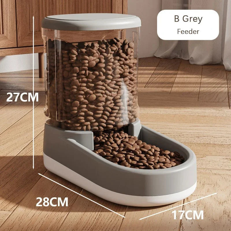 &amp; Cão Gato Alimentador Automático de Gravidade para Animais de Estimação Grande Capacidade Dispositivo de Água Potável Comida para Cães e Gatos Economize Esforço Acessório para Beber Animais de Estimação