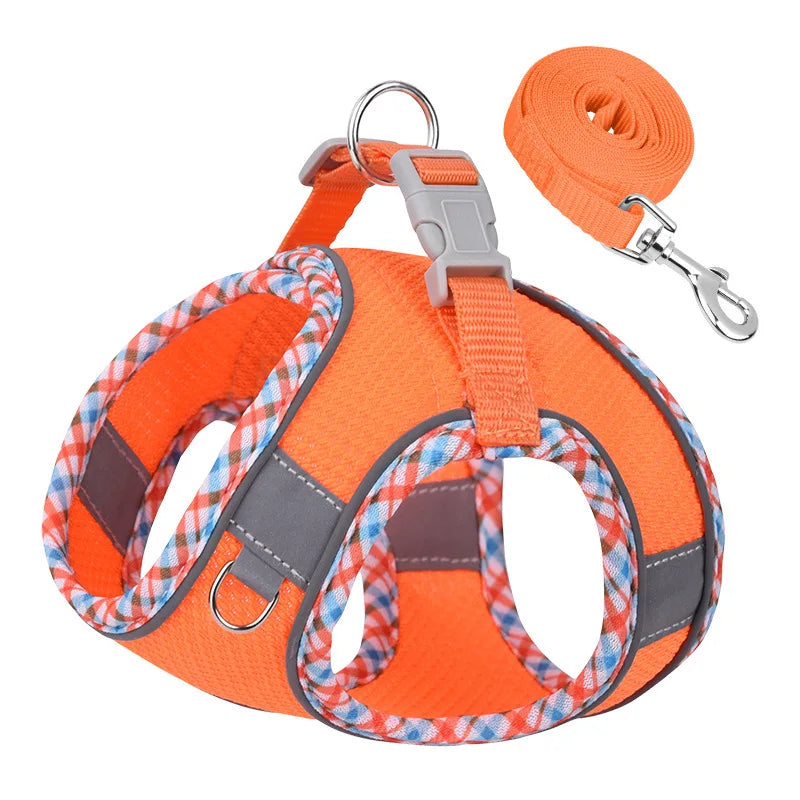 Outdoor Walking Pincher Dog Harness and Leash Set for Small Medium Dogs Chihuahua mascotas Vest Harnesses Pomerian Accessories