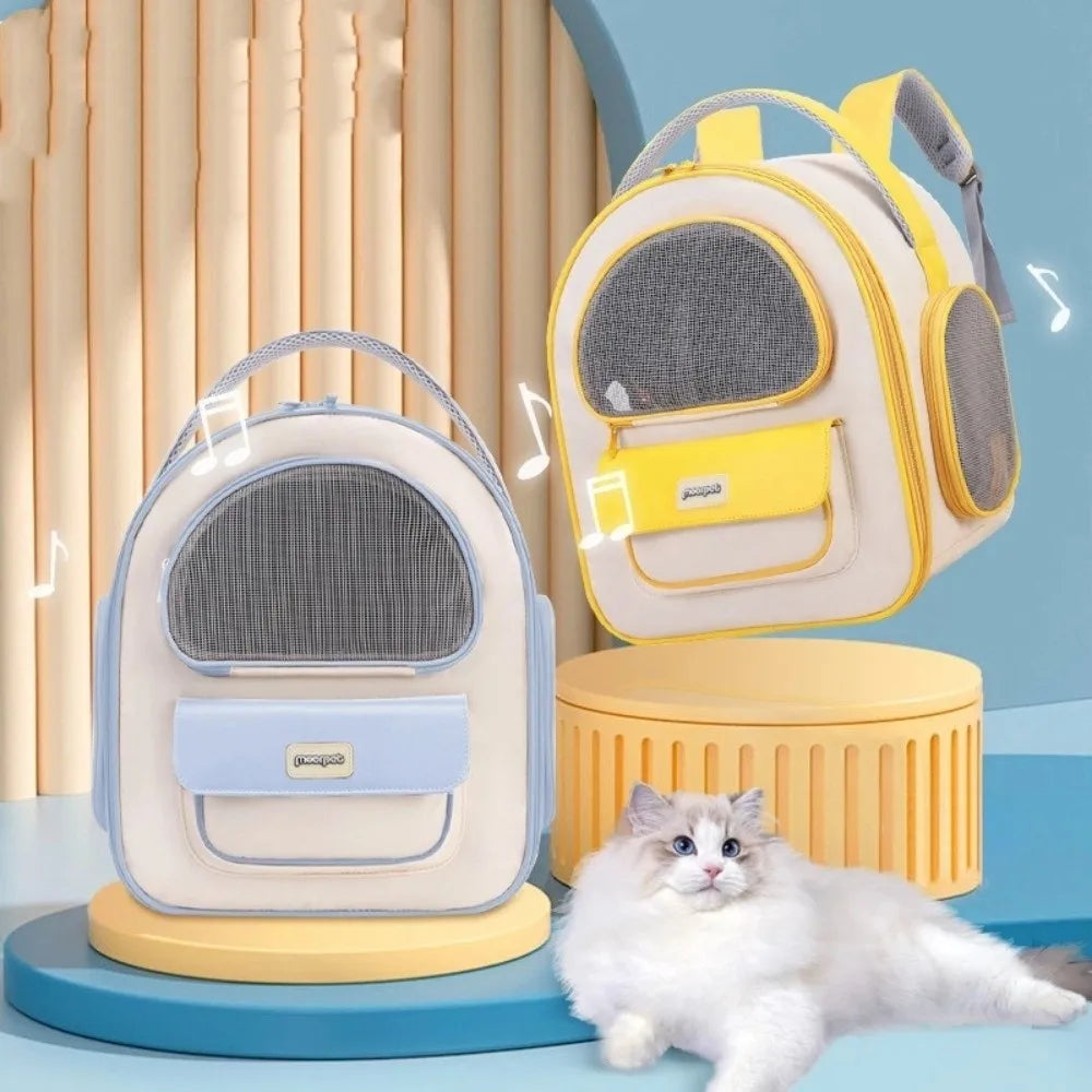 Wear-resistant Breathable Cat Bag Adjustable with Handle Portable Pet Bag Foldable Detachable Support Plate Pet Transport Bag