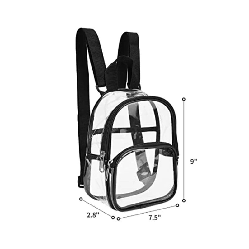 Mochila transparente de PVC para esportes ao ar livre, fitness, casual, viagem, visível, grande capacidade, à prova d'água, bolsa de ombro