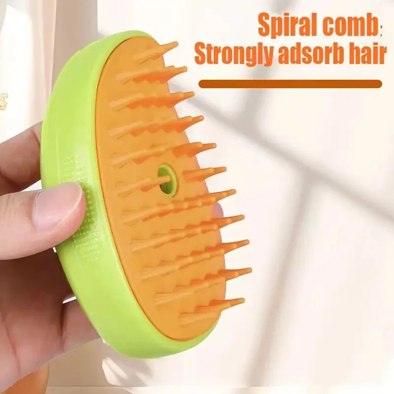 Escova elétrica para cães e gatos, escova vaporizadora 3 em 1 para massagem e tosa de animais de estimação, removendo pelos emaranhados e soltos