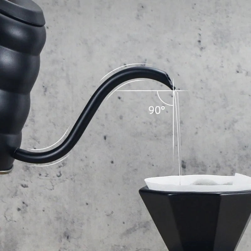 Cafeteira de aço inoxidável com termômetro Swan pescoço longo alta capacidade pode ser aquecida café profissional feito à mão