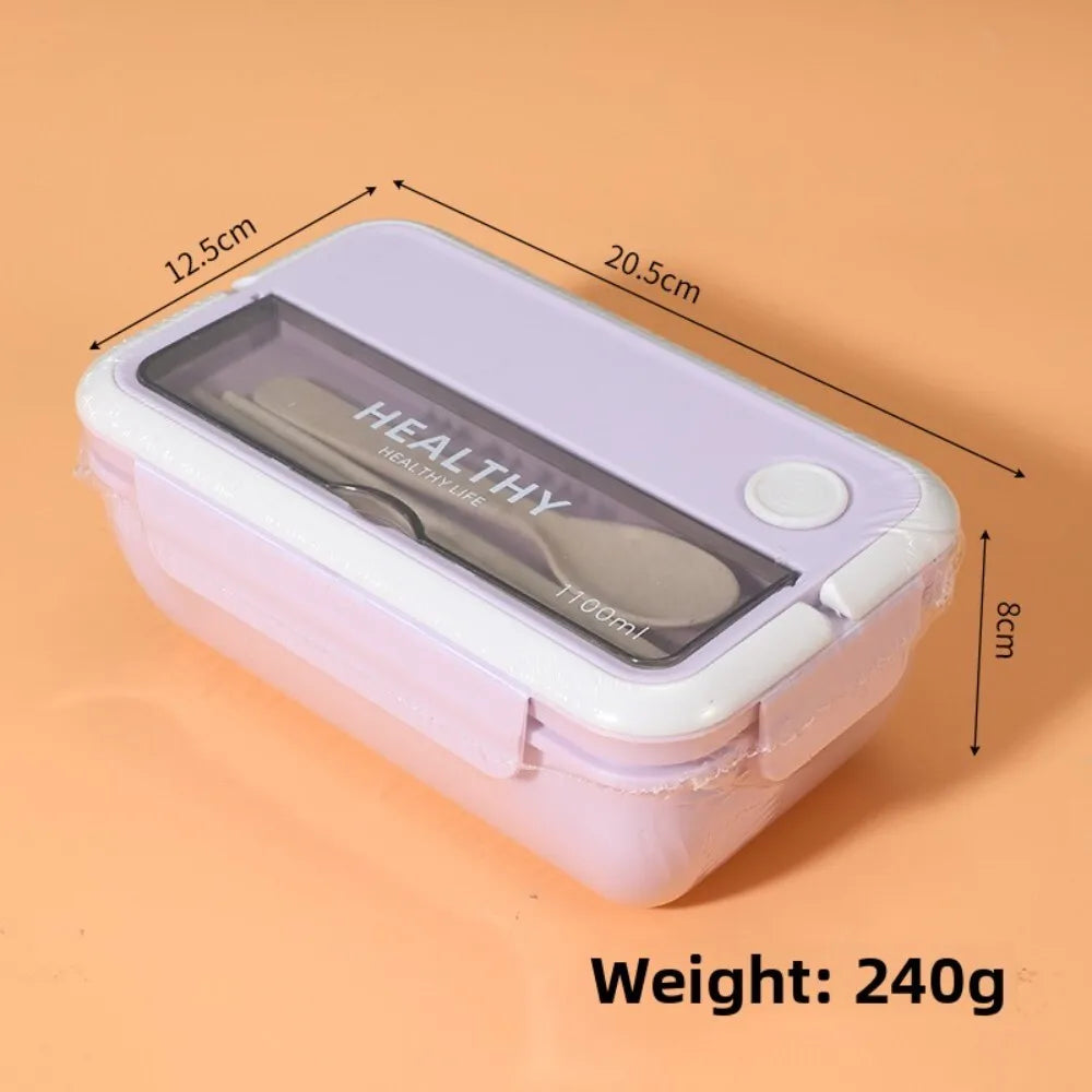 Plastic Compartments For Students And Office Workers, Large Capacity Bento Box With Lid, Sealed Insulated Lunch Container
