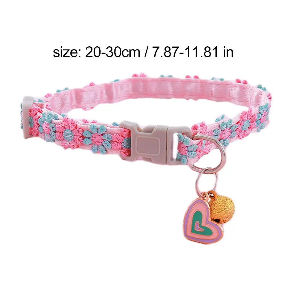 Pet Collar Adjustable Colorful Lace Flower Cat Collar Puppy Accessory Necklace Pet Collar Kitten Cute Dog Bell Cat Product